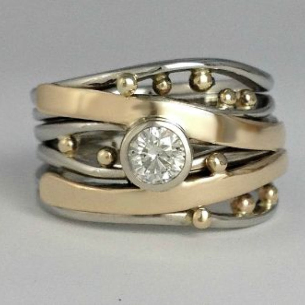 Deborah - Vintage Guld Inlagd Zirkonia Ring