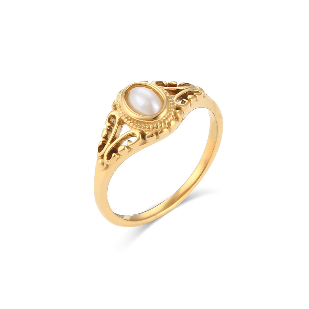 Vintage Prinsessring med en Naturlig Pärla